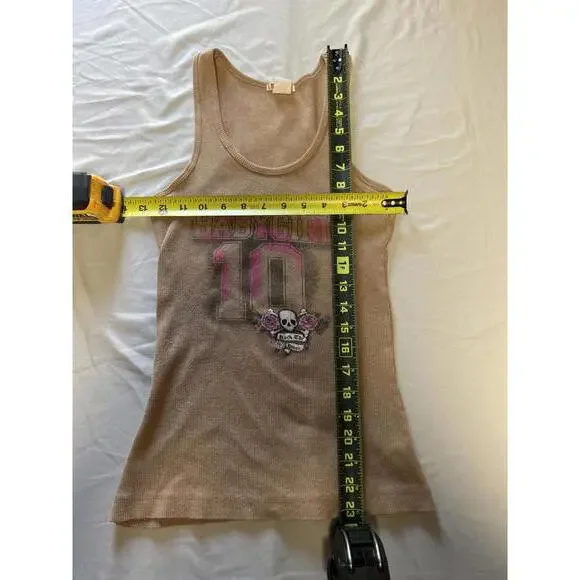 Y2K Big Flirt Brown Ribbed Tank Top with Baby Girl 10 Graphic - Picture 4 of 6